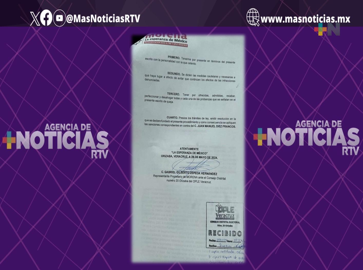 Denuncian en el OPLE al alcalde de Orizaba